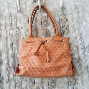 And orange canvas Dooney & Bourke with leather tri